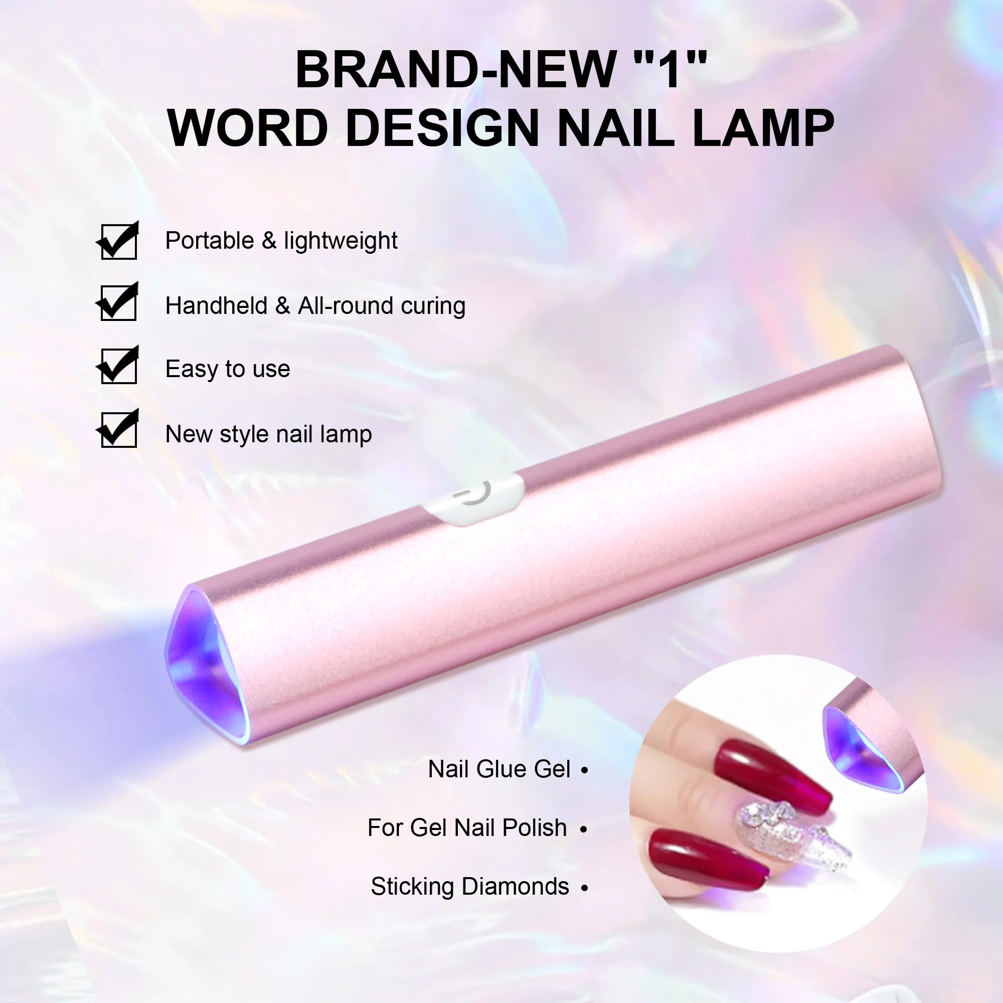 Mini lampe Portable en alliage d'aluminium pour Salon de Nail Art, tête de manucure, sèche-ongles Usb, lampe Uv pour usage domestique en Salon, vente en gros
