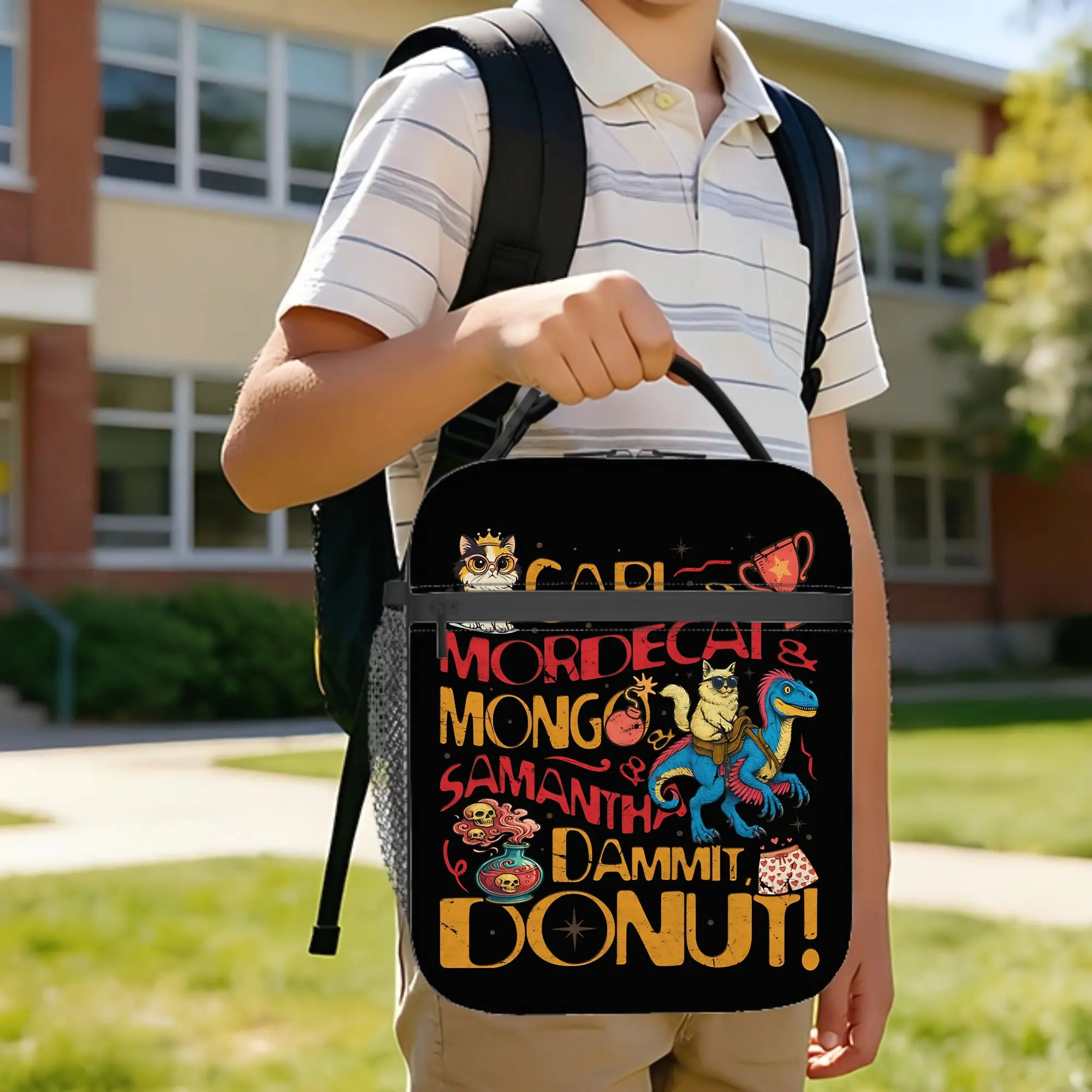 Princess Donut Insulated Lunch Bags High Capacity Dungeon Crawler Carl Meal Container Thermal Bag Tote Lunch Box Beach  Food Bag