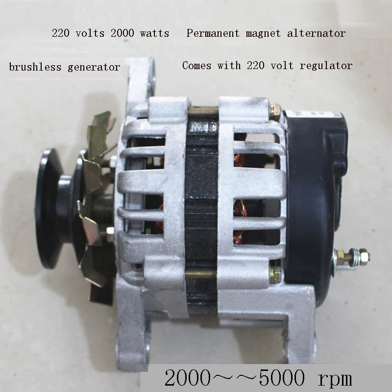 

AC permanent magnet brushless high power generator brushless alternator pulley permanent magnet 220v 800W1300W 2000W