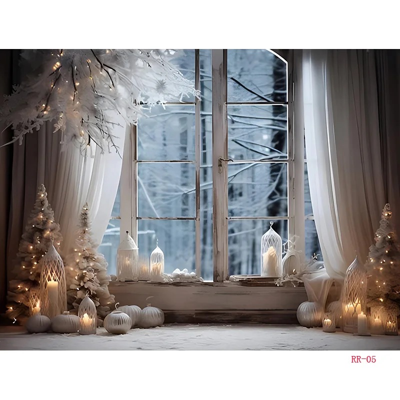 Christmas Day Flower Wreath Indoor Decoration Photography Backdrops Props Winter Wonderful Xmas Eve New Year Background RD-01