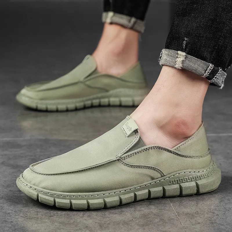 Men Flat Loafers 2023 New Fashion Canvas Casual Shoes Moccasins Breathable Sneakers Comfort Flats Men Shoes Zapatillas Hombre