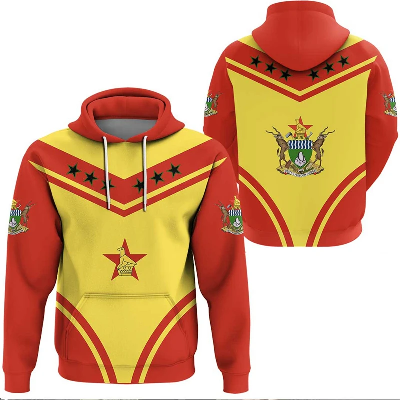 Zimbabwe Country 3D Printed New Fashion Men's Hoodies Stitching Color Male Tracksuit Casual Graphic Hoody 2024 New Pullovers