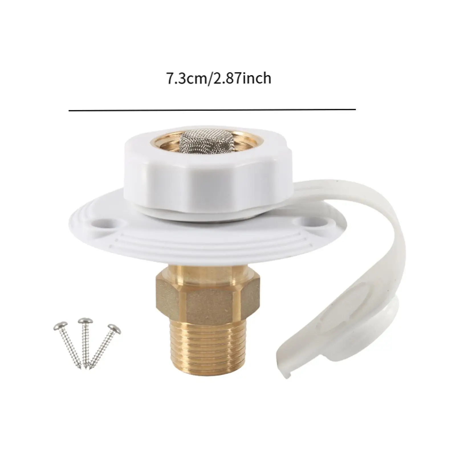 

RV City Water Connection Inlet with Check Valve Brass Hose Connector Quick Fill Leak Resistant for Trailer Caravan Marine