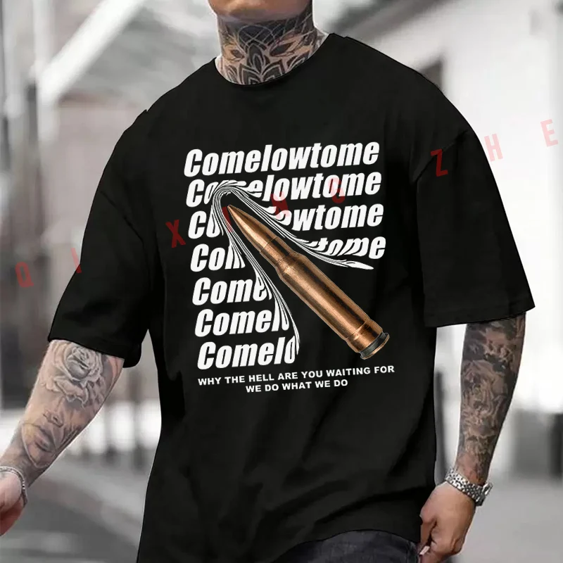 camiseta-masculina-estampada-com-design-de-letras-comelowtome-moda-masculina-manga-curta-design-requintado-camiseta-essencial
