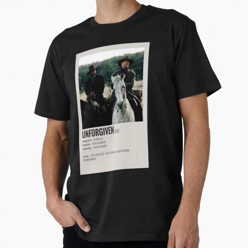 

Unforgiven (1992) retro western movie eastwood Vintage cowboy film gift t shirt Large size Tops 100% cotton worn print Clothes