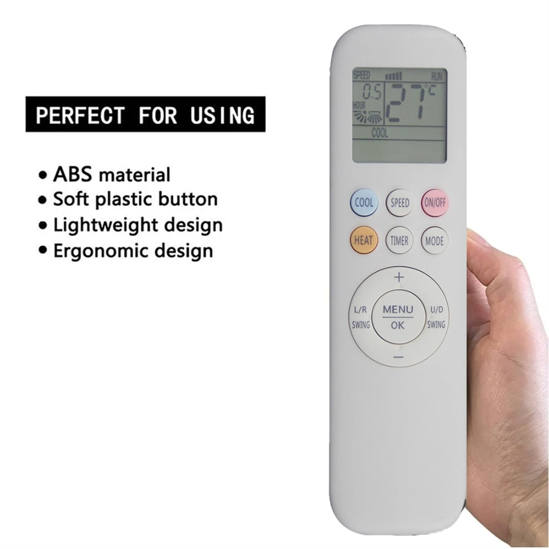 Remote Control YKR-T/011E pengganti untuk AUX Air Conditioner dengan Remote Control, putih