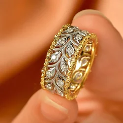 CAOSHI Brilliant Cubic Zirconia Women Rings Gorgeous Aesthetic Hollow Design Finger Accessories Engagement Anniversary Jewelry