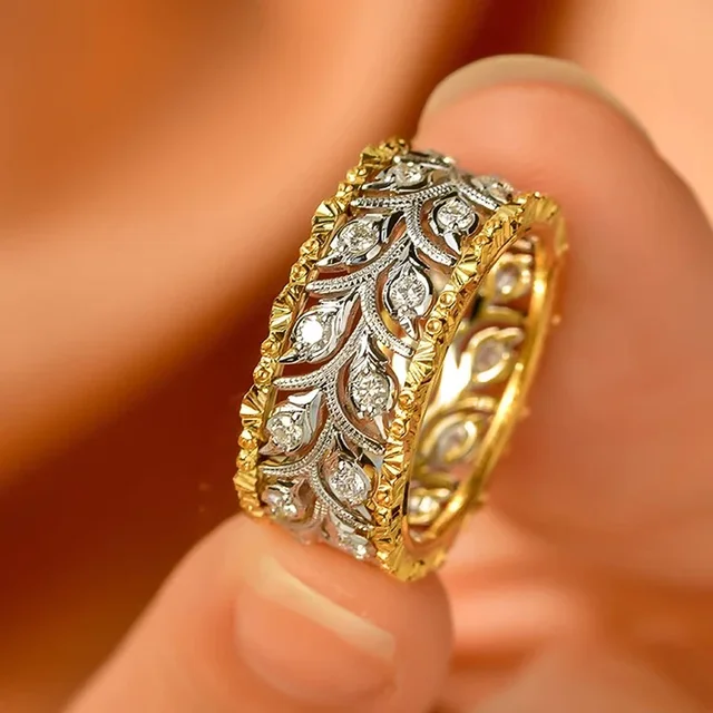 CAOSHI Brilliant Cubic Zirconia Women Rings Gorgeous Aesthetic Hollow Design Finger Accessories Biżuteria zaręczynowa na rocznicę