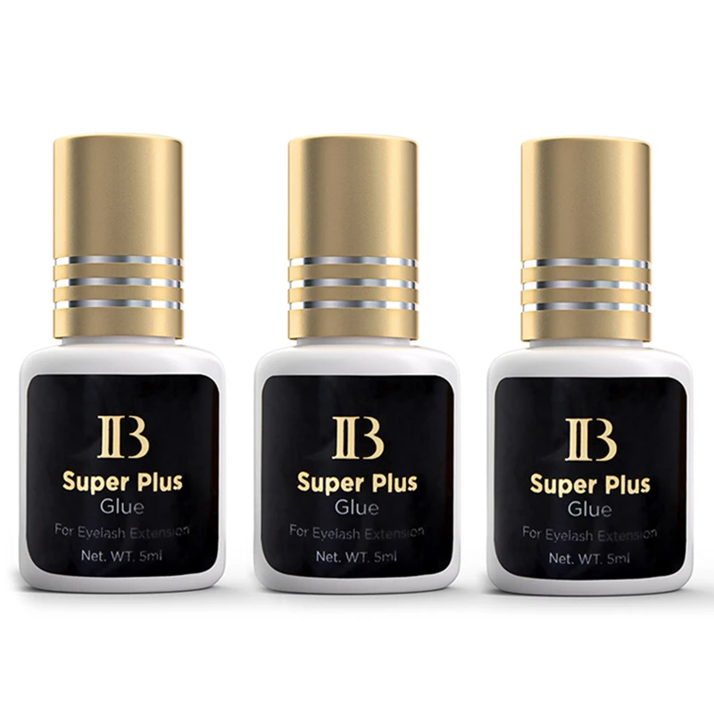 1 bottle Korea IB Super Plus Glue for Eyelash Extensions 5ml Professional Original IB Glue Gold Cap False Lash Adhesive Tools