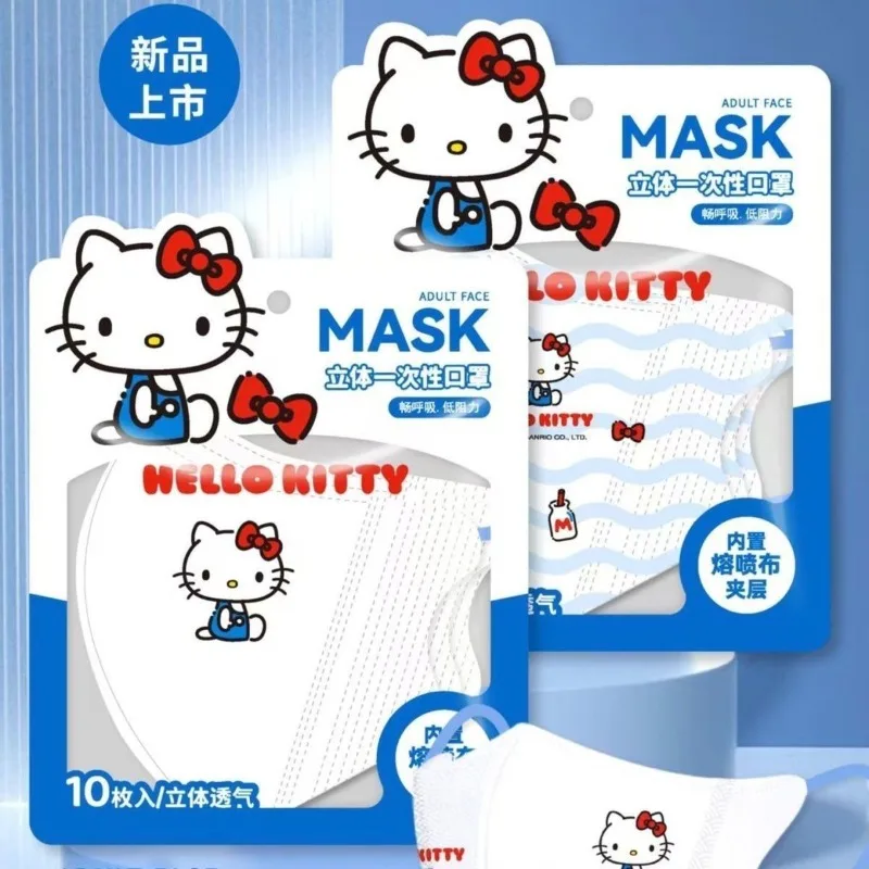 Hello Kitty Disposable Mask Printed Breathable Dustproof Cute Cartoon Face Cover Travel Portable Protective Mask Gift for Girls