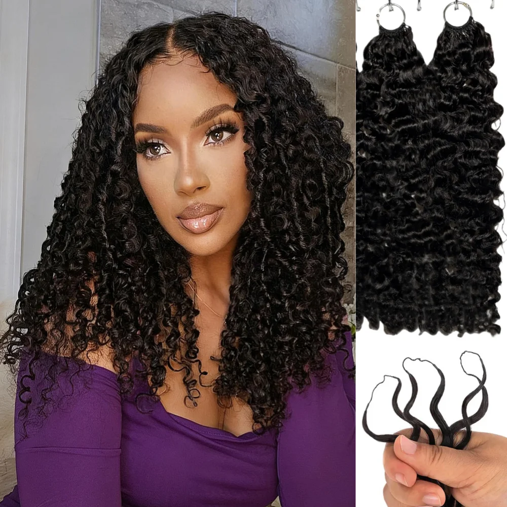 

Набор для наращивания волос 15A Feather Crochet Burmese Curly, легкий, предварительно разделенный, невидимый, без узлов, 100% натуральные человеческие волосы, Millionaire Queen