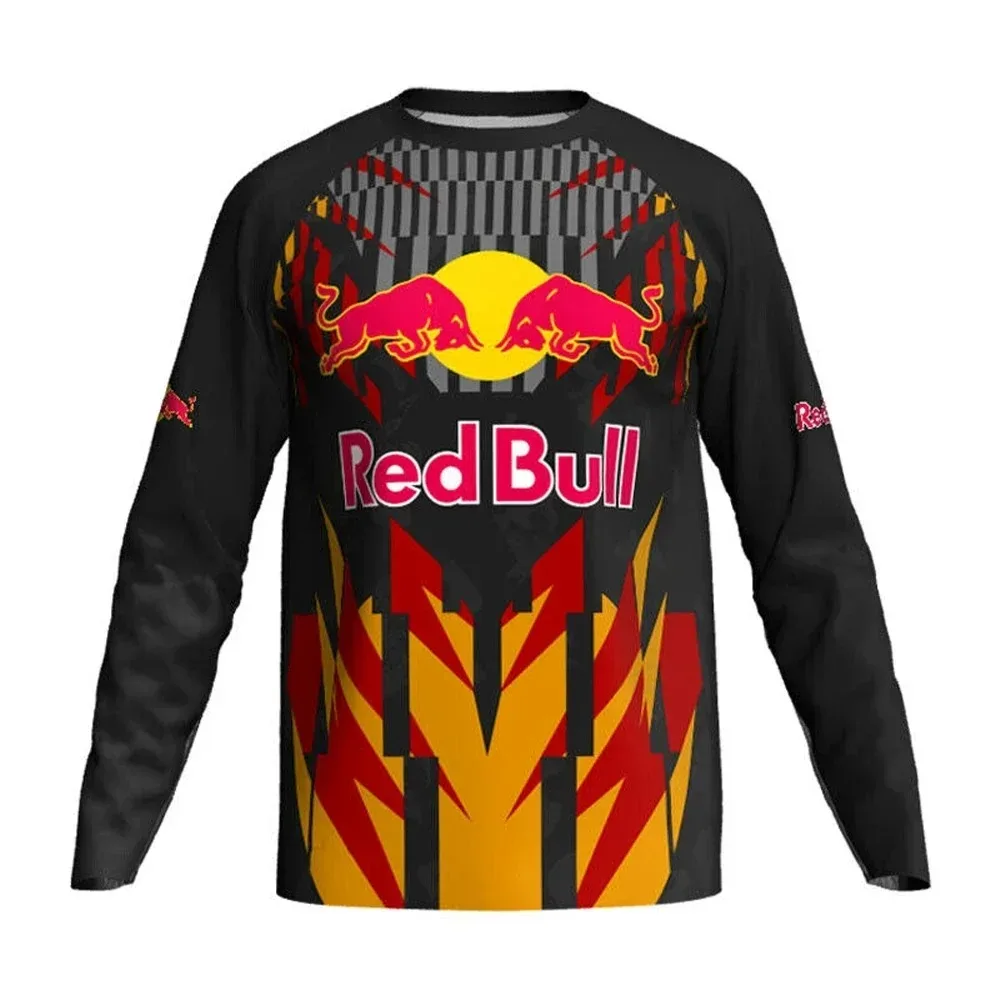 2025 primavera otoño Red Bull verano Fitness camisa de entrenamiento transpirable de secado rápido gran oferta camiseta holgada de manga larga de gran tamaño para hombres