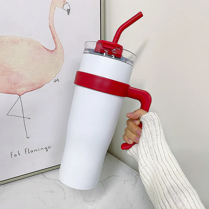 

Vacuum Flasks Sports Water Bottles Unique Design Minimalist Style Large Capacity 1.2L Straw Type Handgrip Direct Drinking 2023