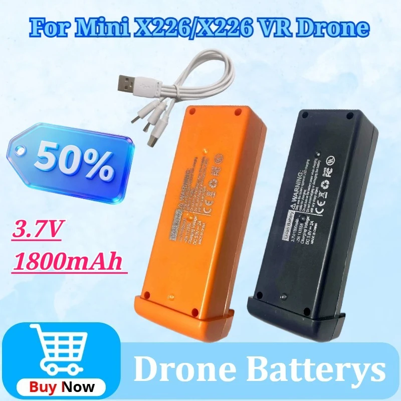 

For Mini X226/X226 VR 3.7V 1800mAh Drone Spare Part X226/S156 Battery Rechargeable Stable Performance Available in 2 Colors