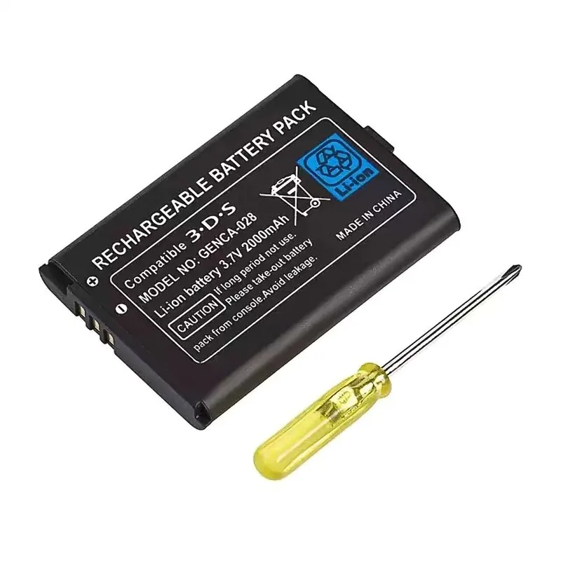 2000mAh CTR-003 for Nintendo 3DS Batteries 3.7V Lithium Built-in Gamepad Battery Controller with Repair Tool Screwdriver
