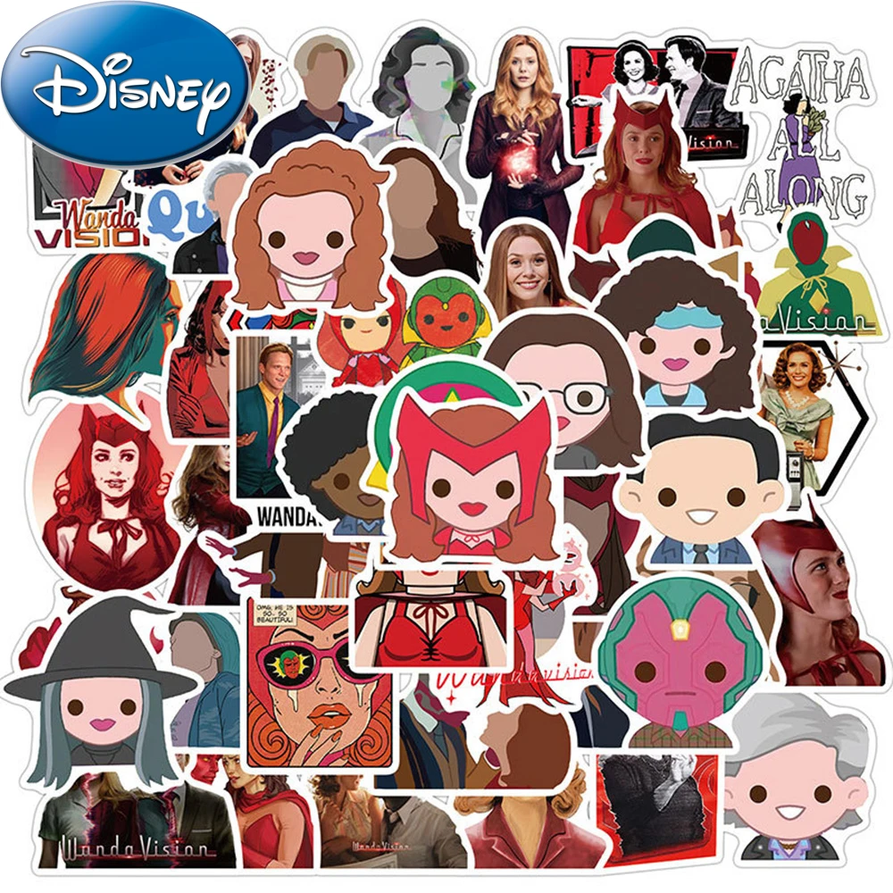

10/30/50pcs Disney Cartoon Wanda Vision Stickers Cartoon Decals DIY Skateboard Laptop Phone Graffiti Waterproof Sticker for Kids