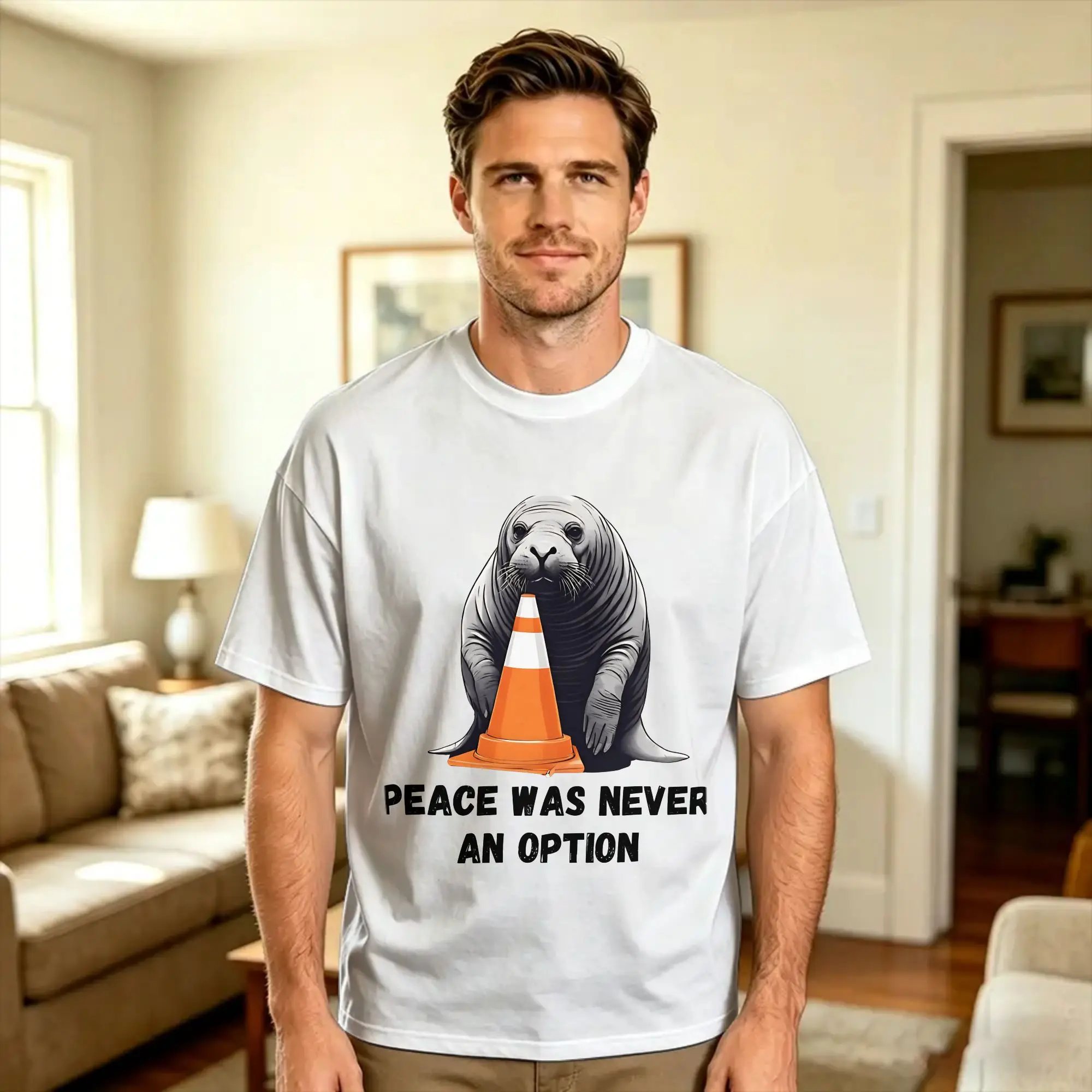 Neil the Seal Funny Quote T-Shirt Beach  Popular T-Shirts 100 Cotton Breathable Oversized Tees Short-Sleeved Funny Tops