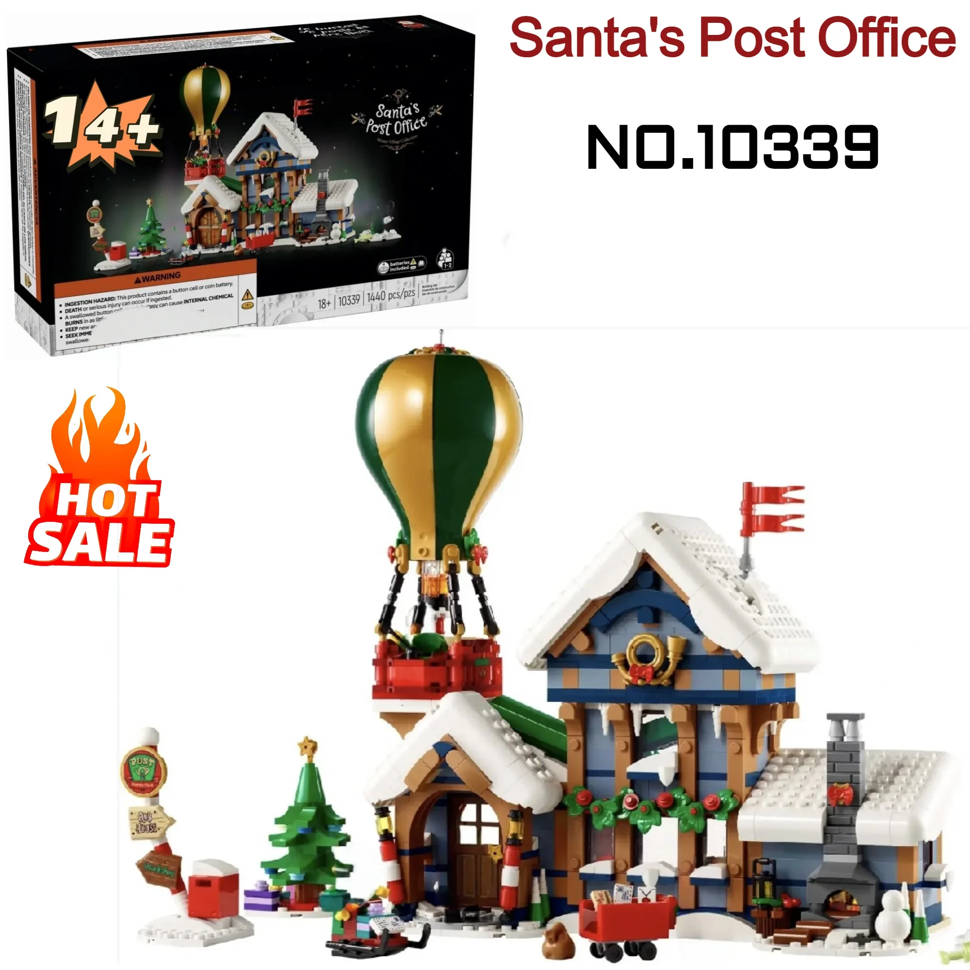

1440pcs Creator City Christmas Street Winter Village Santa's Post Office 10339 Building Block Model Toy Birthday Christmas Gifts
