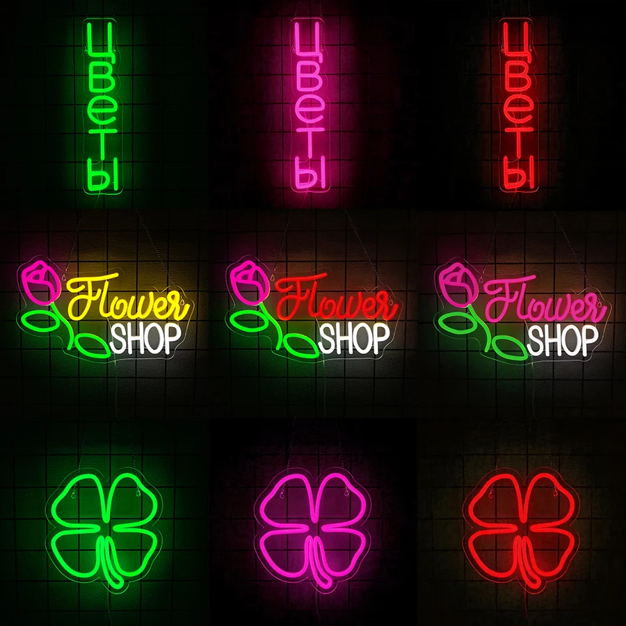 Florist Neon Sign,Business LED Neon Light Sign for Wall Art Decor,USB Light Up Sign for Room Bedroom Bar Flower Shop Decorations
