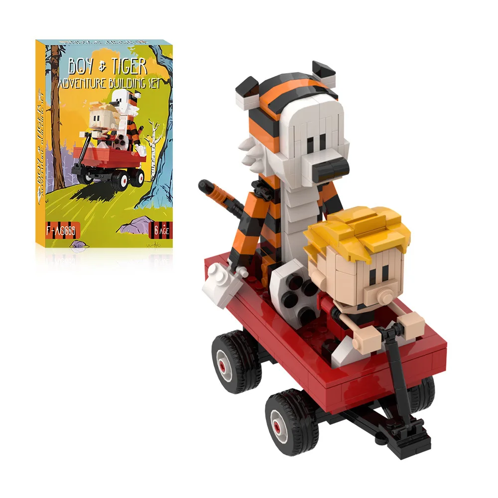 

New in Calvined and Hobbes Building Blocks Anime Comic Book Figure DIY Model Bricks Kids Educational Toys Collect gift ornament