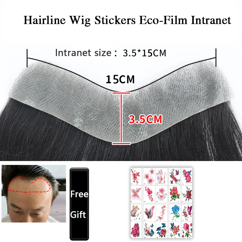 Pageup Synthetic Forehead Hairline Toupees Men\'s Short Straight V Style Hair Piece Hair Extension Natural Hair Fashion Style Ha