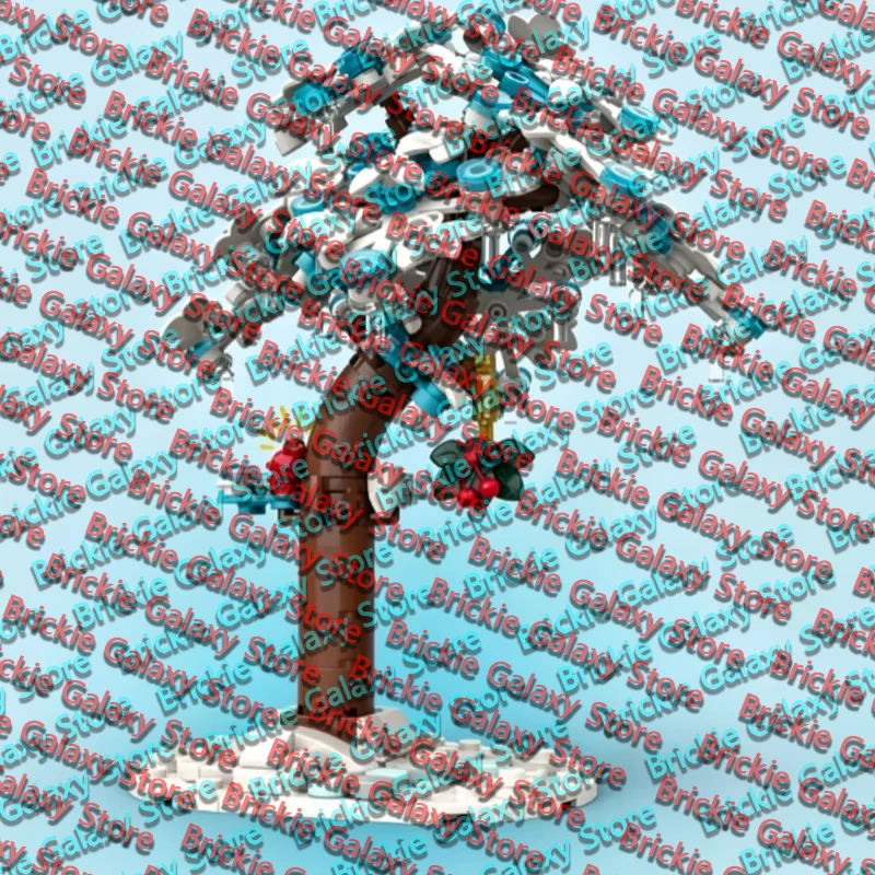 QWERT City Street View Model MOC Building Bricks Winter Large Frozen Tree Modular Technology Toys Suit Display Christmas Gift