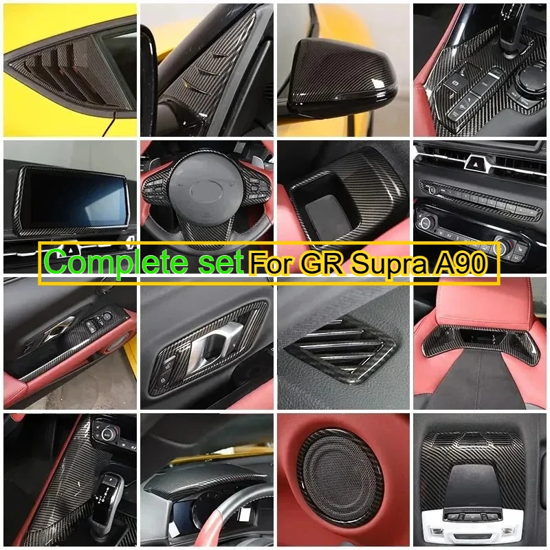 

ABS Carbon Fiber Car Center Console Control Panel Navigation Frame Trim For Toyota GR Supra A90 19-25 Interior Car Accessrories