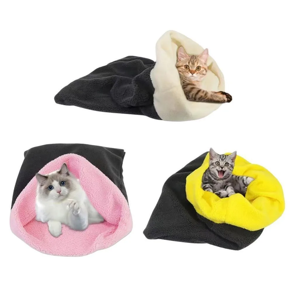 Comfortable Pet Snuggle Sack Cat Sleeping Bag Cotton Winter Sleeping Bag Nest Pet Supplies Thickened Cat Bed Cave