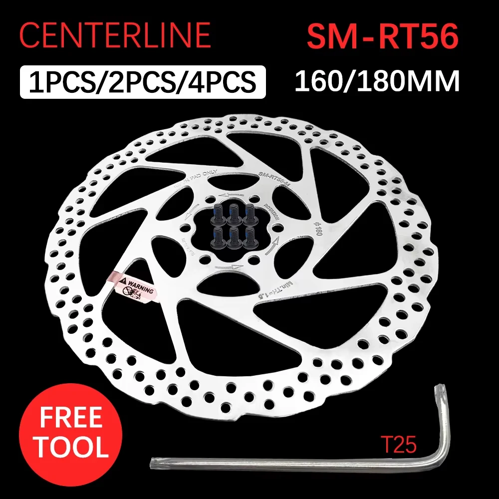 Rotor de frein RT56 160mm 180mm 6 boulons pour freins à disque de VTT pièces de vélo