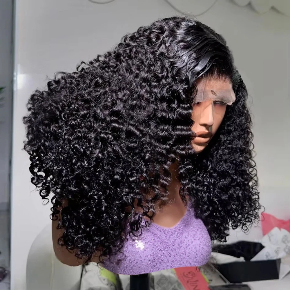 250% 밀도 13x6 HD 레이스 프론탈 가발 딥 웨이브 레이스 프론트 인모 가발 숏 밥 13x4 7x5 글루리스 가발 곱슬머리 인모 가발