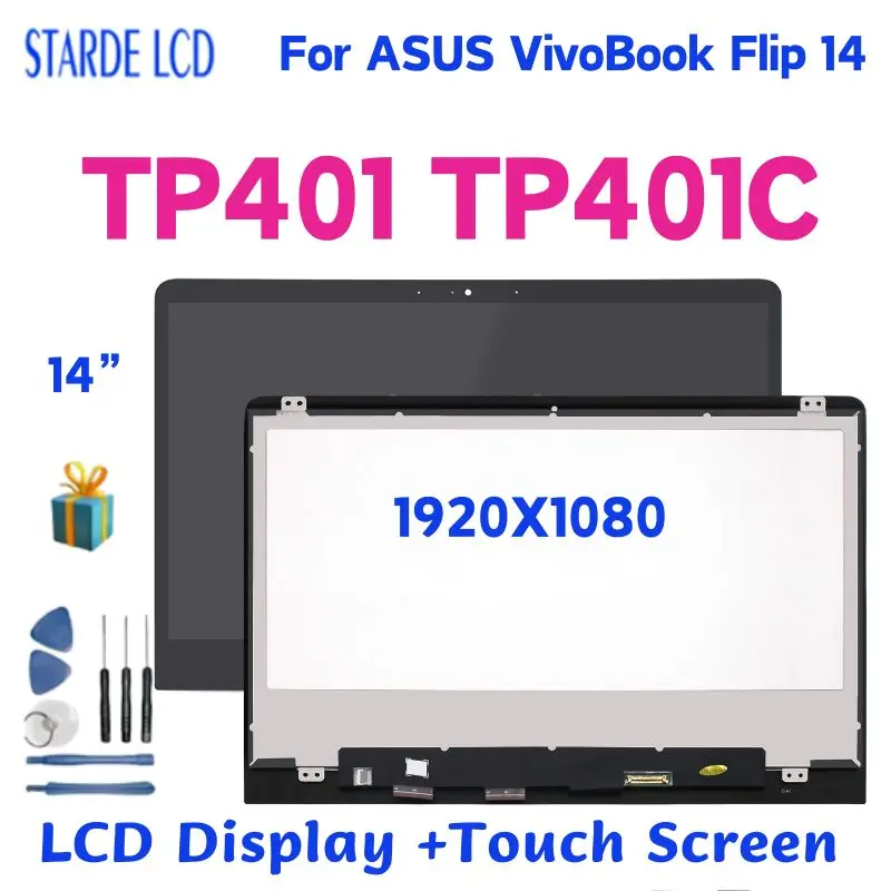 

14 inch For Asus VivoBook Flip 14 TP401 LCD Display Touch Screen Digitizer Assembly For ASUS TP401C TP401CA Replacement Part