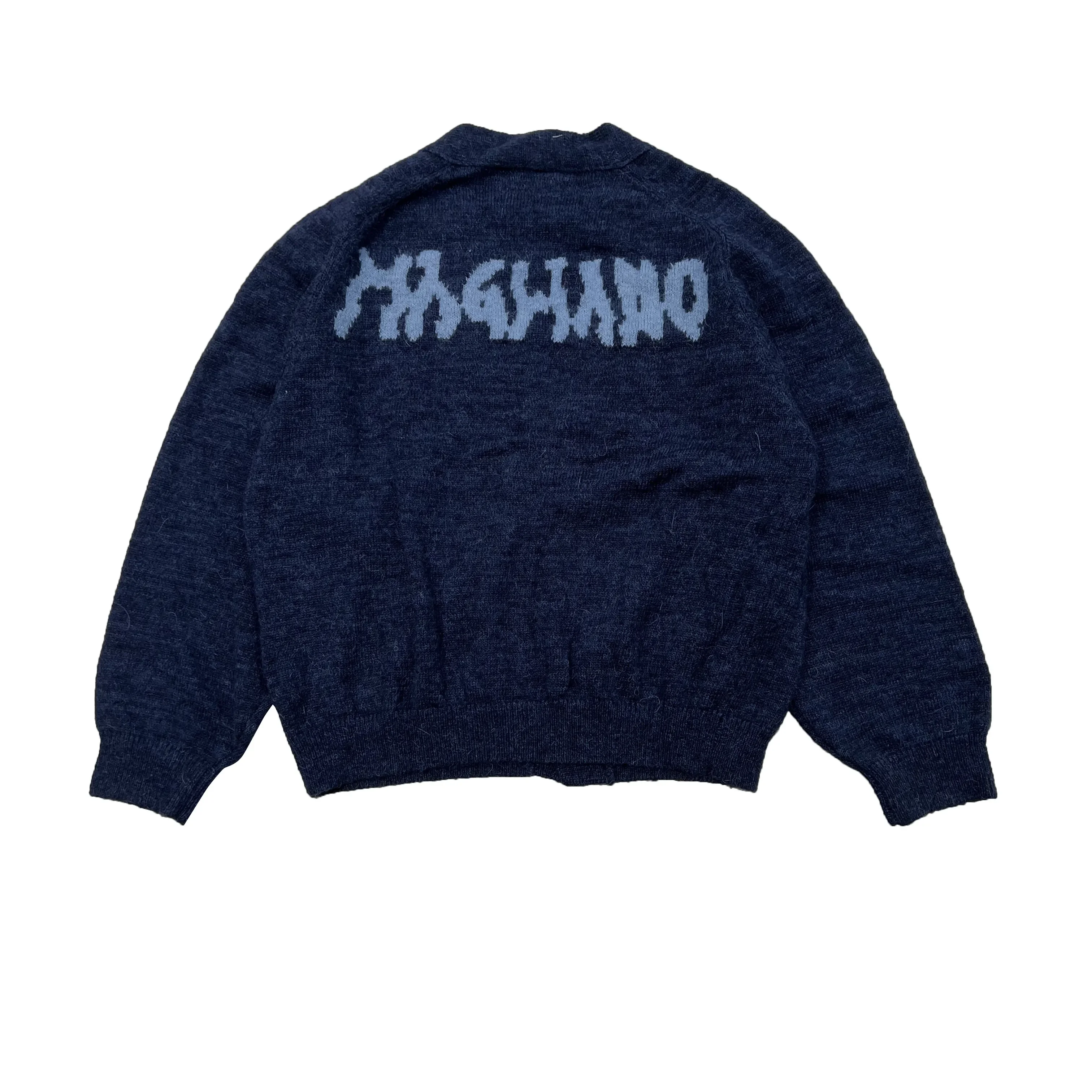 Magliano25 Grampa Baby Blue Contrast Color Wool Blended Sweater Cardigan