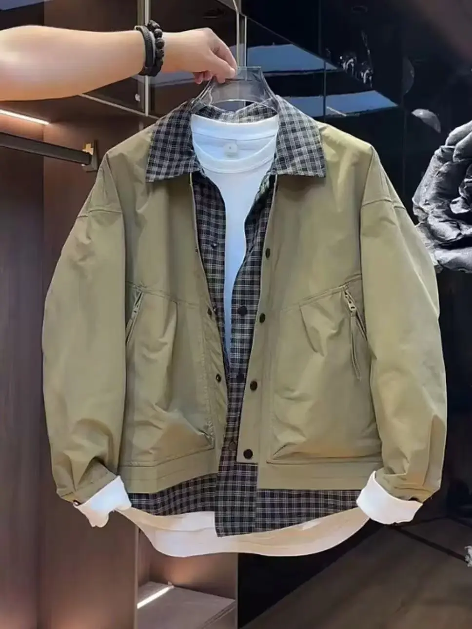 

Мужские куртки с двумя воротниками, весенне-осенний модный бренд Pi Shuai, интернет-красная куртка, мужская куртка 2025 года, новый мужской весенний топ