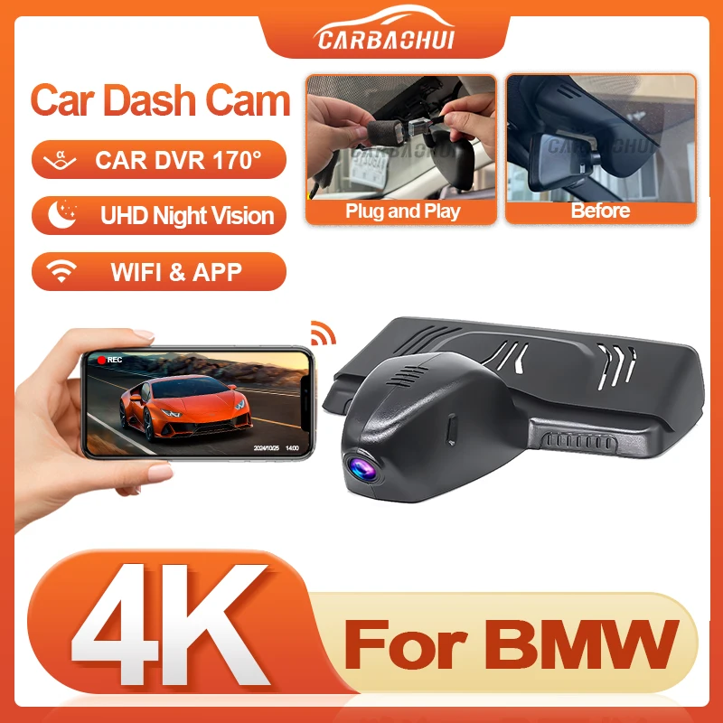 

4K 2160P Dash Camera Car DVR for BMW X5 G05 2019-2026/X7 G07 2018-2022/X3 G01 2018-2024,Dashcam, Night Vision, WiFi APP Control