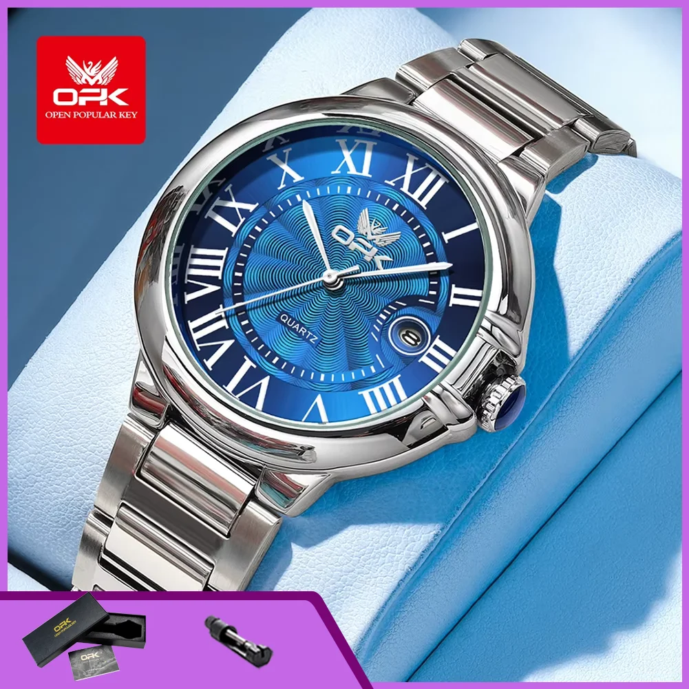 

OPK 6039 Man Watch Fashion Classic Business Watch Auto Date Waterproof Luminous Men's Watches Original Quartz Wristwatch for Men