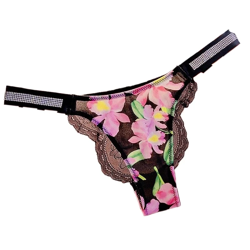 

2 шт., новые французские легкие роскошные модные ювелирные изделия с бриллиантами, сексуальное женское нижнее белье, кружевные сетчатые трусы со средней и низкой талией без следов