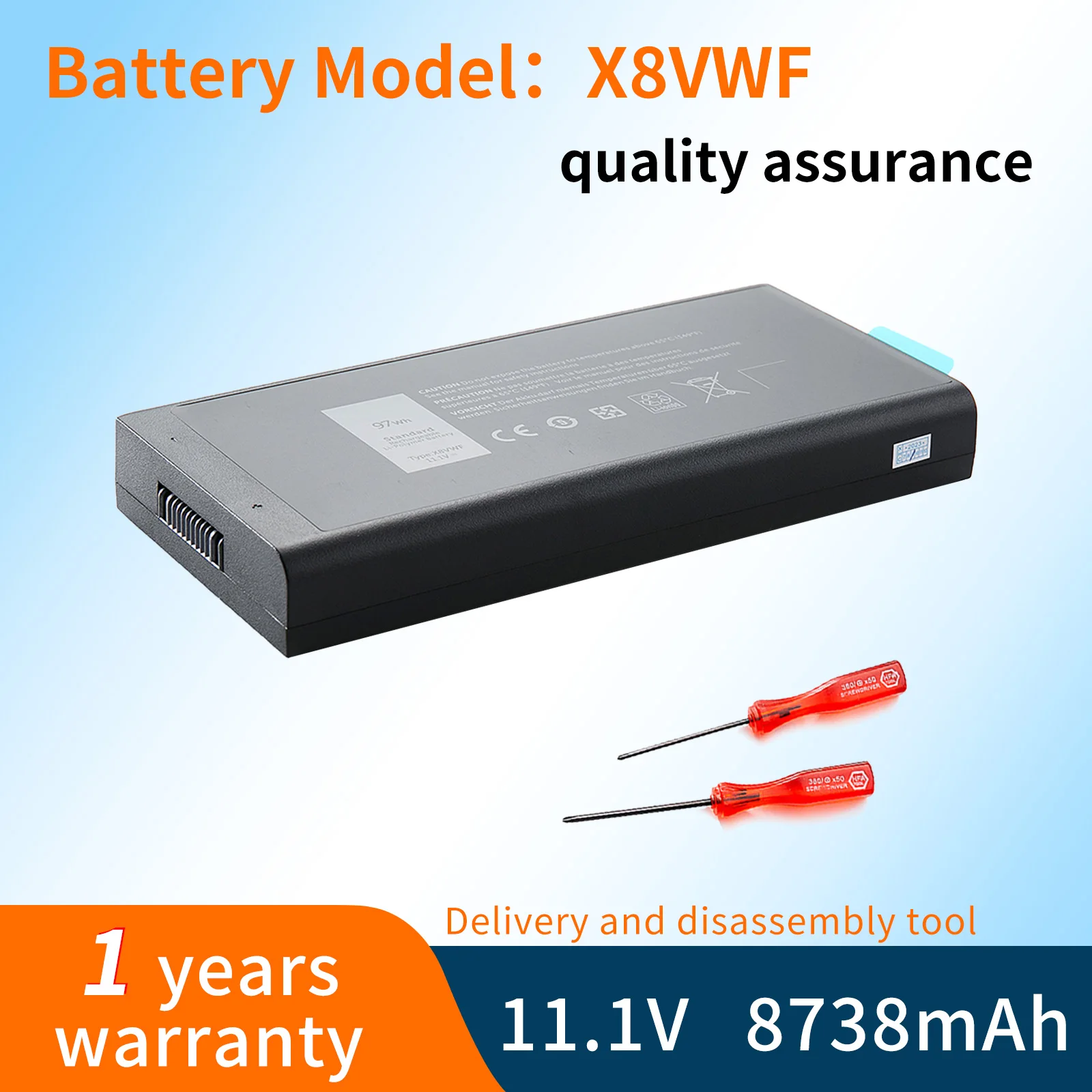 Imagem -01 - Bateria do Portátil para Dell Cj2k1 09fn4 Dknkd Latitude 14 7404 E5404 E7404 11.1v 65wh 97wh Bvbh-x8vwf 5xt3v 4xkn5
