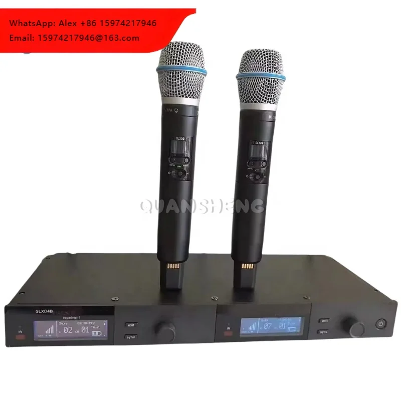 Advanced SLXD4D Beta87a Condenser Dual Channel Wireless Handheld Lavalier Microphone Cardioid Light-weight For Karaoke Stage