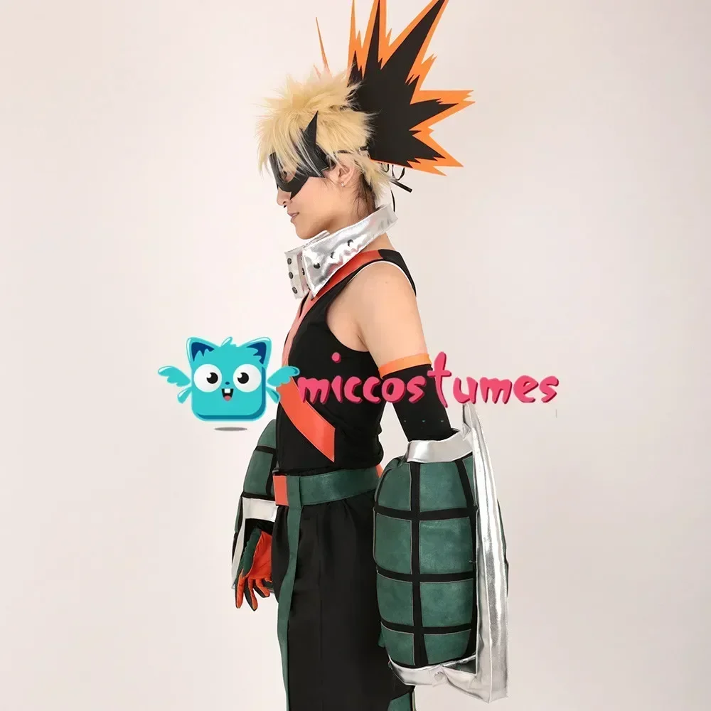 Miccostuums Anime Bakugou Cosplay Kostuum Fullset Hero Suit Met Gezichtsbedekking En Handschoenen