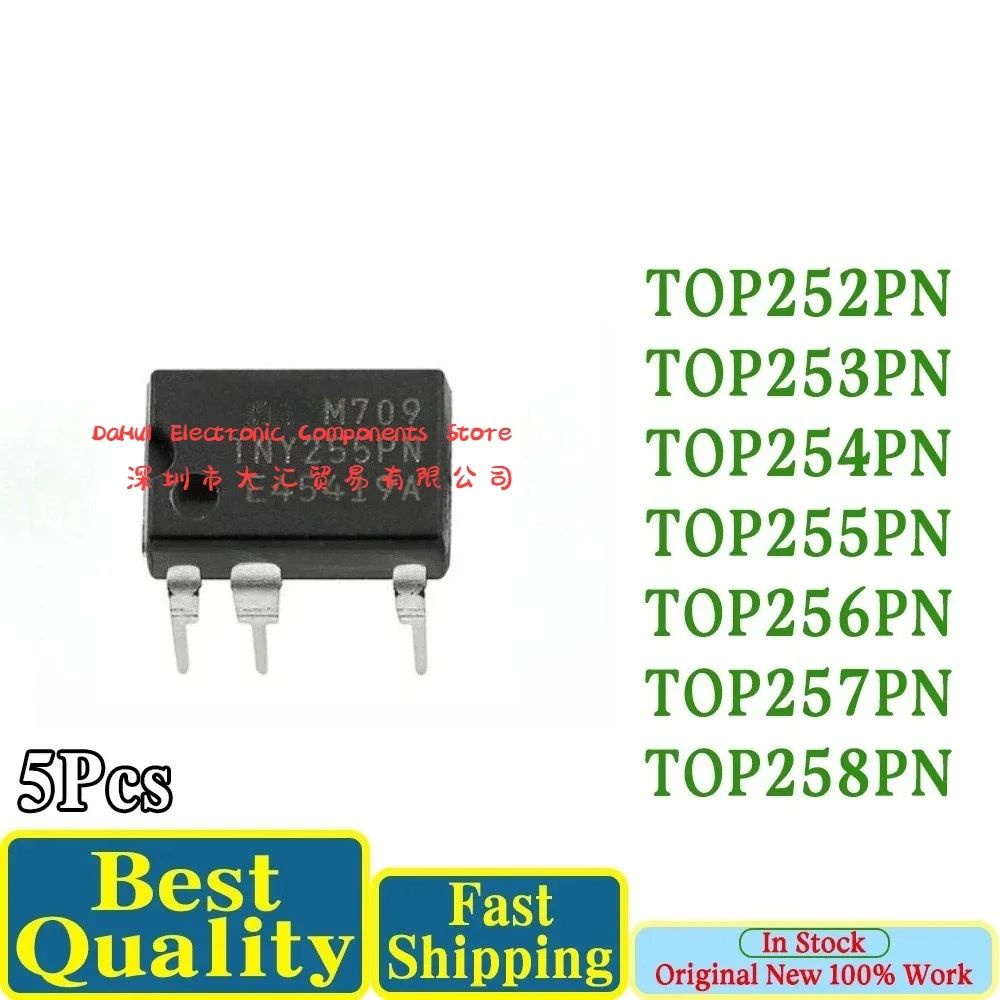 (5piece)100% New TOP252PN TOP253PN TOP254PN TOP255PN TOP256PN TOP257PN TOP258PN DIP-7