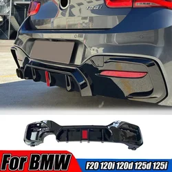 Rear Bumper Lip Plate For BMW F20 120i 120d 125d 125i M Sport 2015-2019 Lci MP Style Rear Diffuser With Red LED Lamp Body Kits