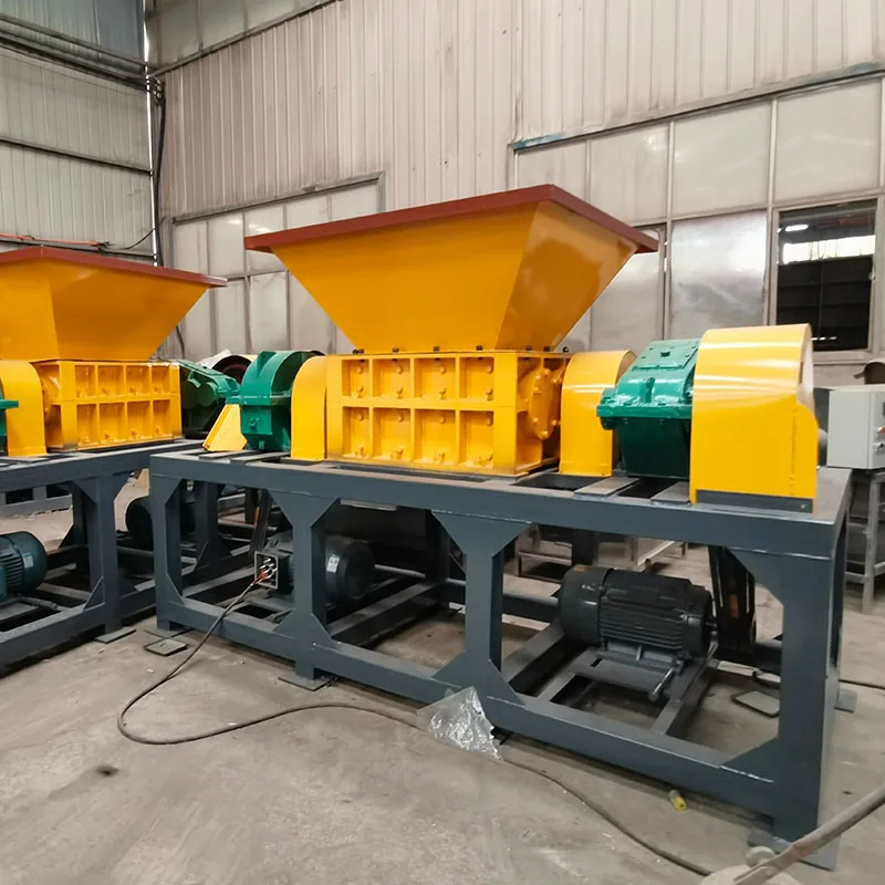 High Efficiency Automatic Tire Shredder Machine Double Shaft Rubber Crusher Waste Plastic Recycling Plant for Car Tyres
