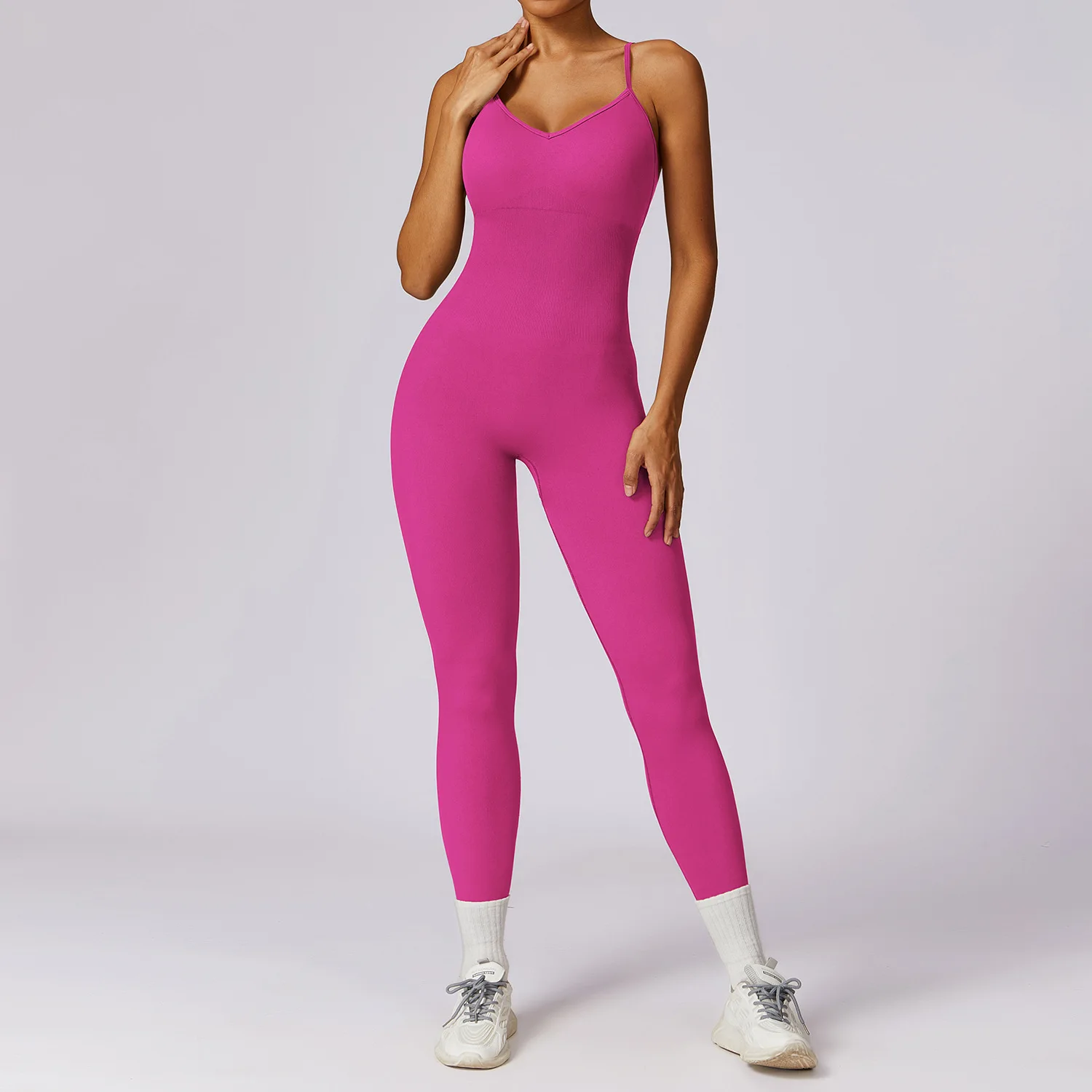 Women\'s Tracksuit Yoga Set Seamless Jumpsuits One Piece Fitness Workout Rompers Sportswear Gym Clothes Workout Bodysuits Women