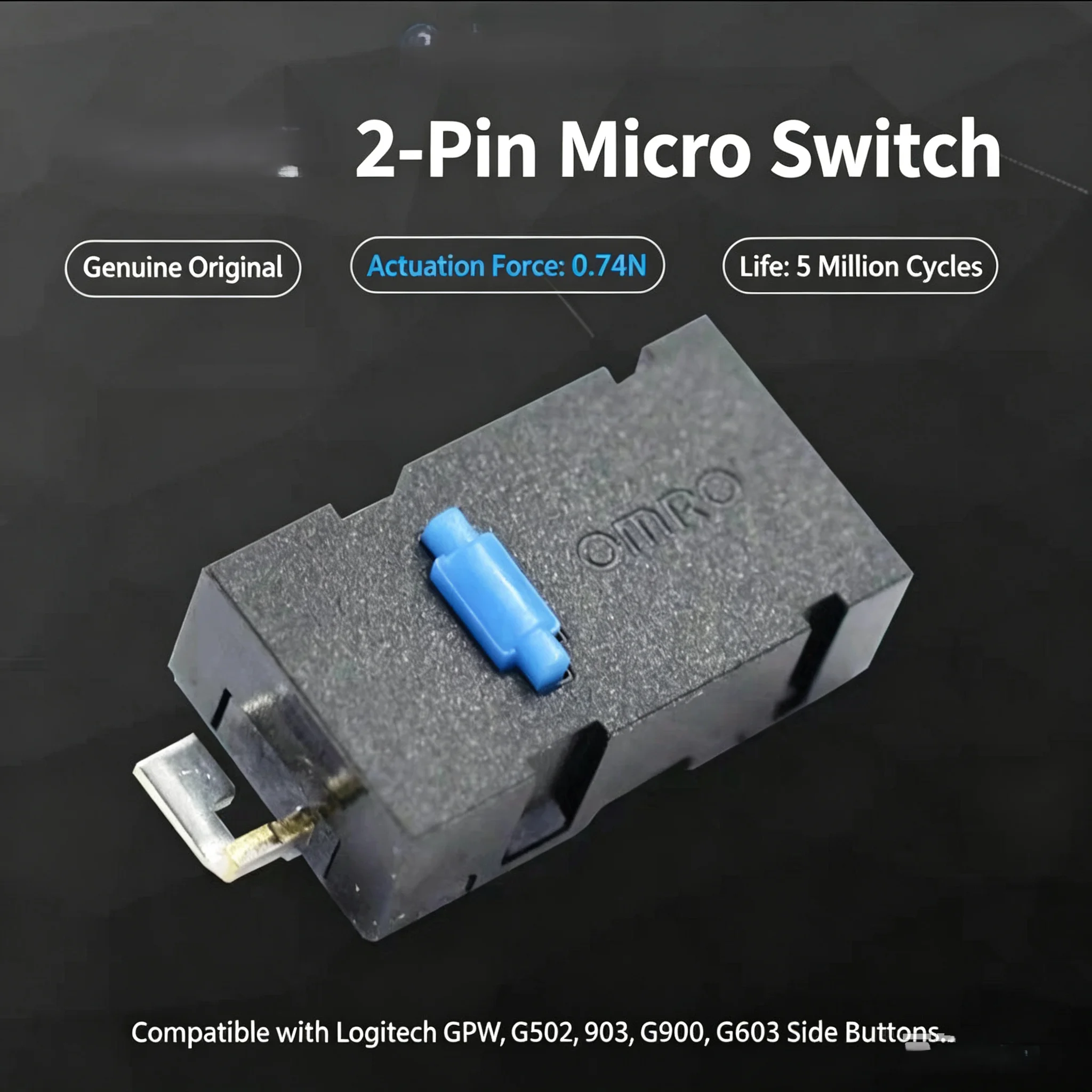 10pc-1pc OMROM D2LS-21 D2LS-11 2 Pin Micro Switch for Logitech G903 G502 G900 GPW M905 DeathAdder V3 Side Button Replacement