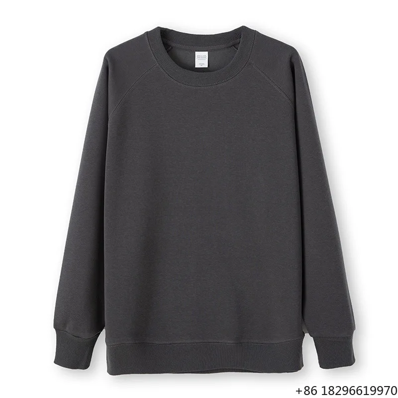 New Unisex Heavyweight Sporty Casual Solid Color Pure Cotton Loose Drop-shoulder Sweatshirt, Men's Trendy Crewneck Sweatshirt
