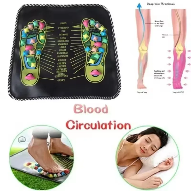 

Foot Acupressure Massage Mat Relax Massage Pad Trigger Point Heath Therapy Relax Pain Stress Relief Reflexology Walk Stone Road