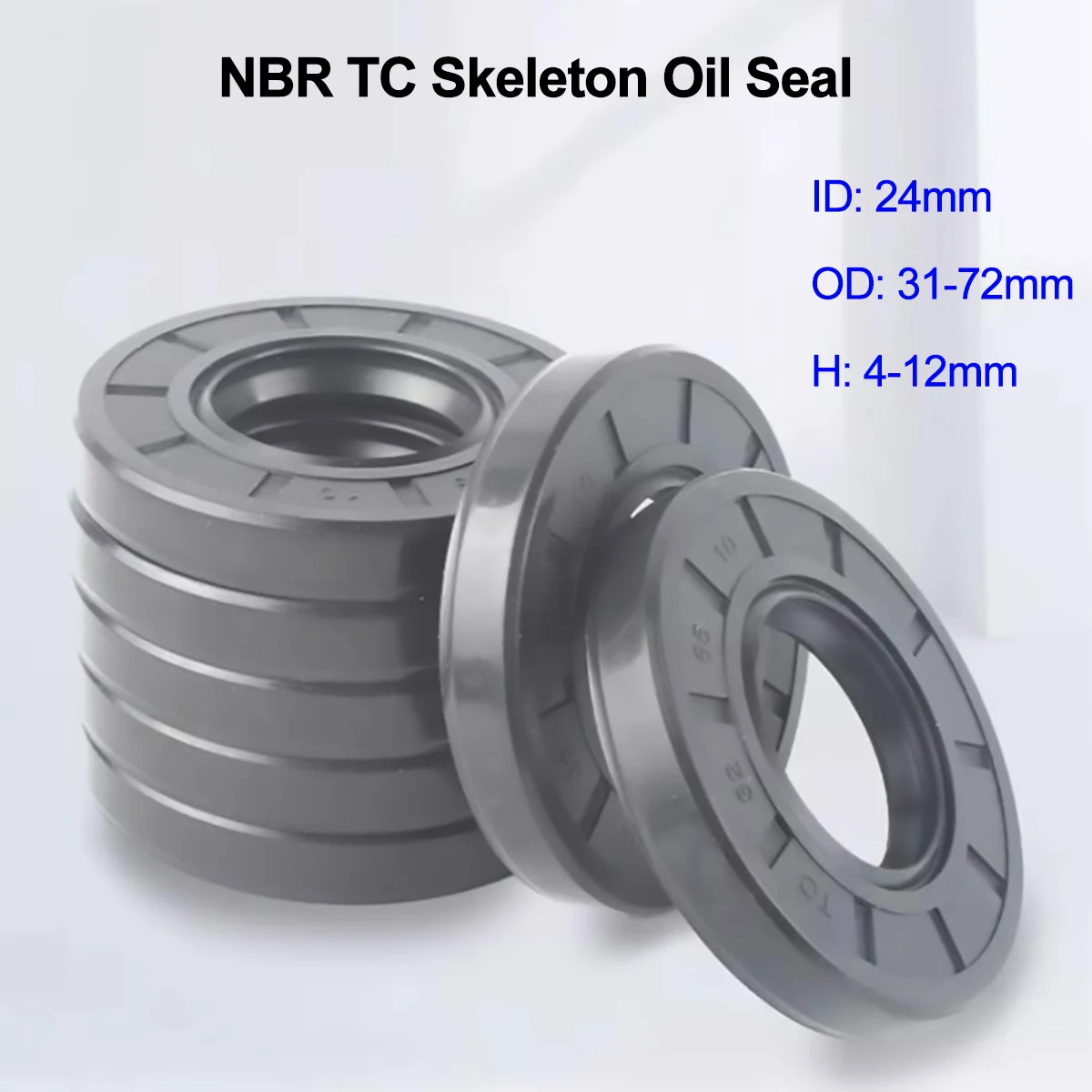 

5Pcs Black NBR TC/FB/TG4 Skeleton Oil Seal ID 24mm OD 31-72mm Thickness 4-12mm Nitrile Butadiene Rubber Gasket Sealing Rings