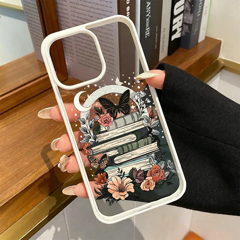 Magnetic Phone Case for Samsung Galaxy S26 Ultra S25 Plus S24 S23 FE A17 A37 A57 A56 A55 A54 Moonlight Flower Book Pattern Cover