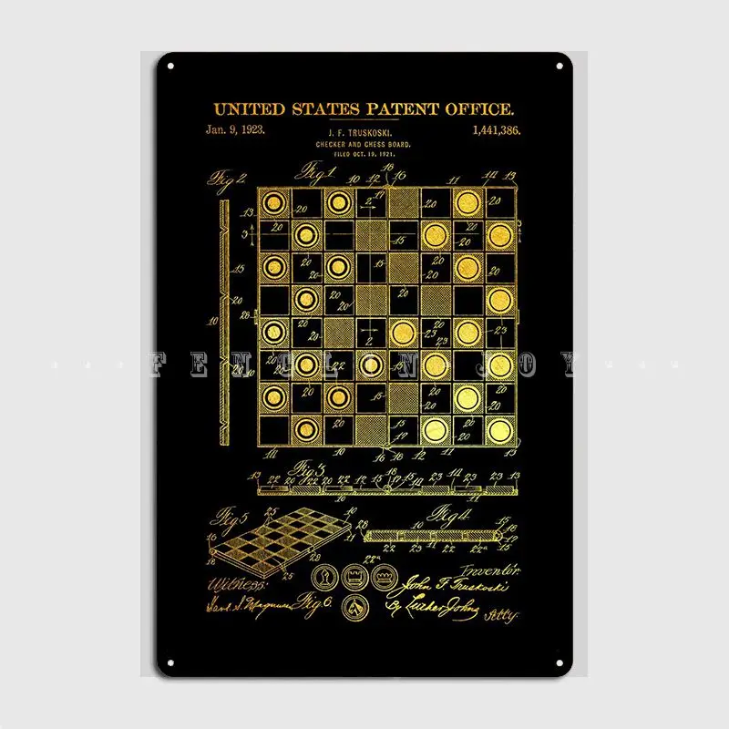 6 Checker And Chess Board Poster Metal Plaque Pub Garage Plates Pub Vintage Tin Sign Poster