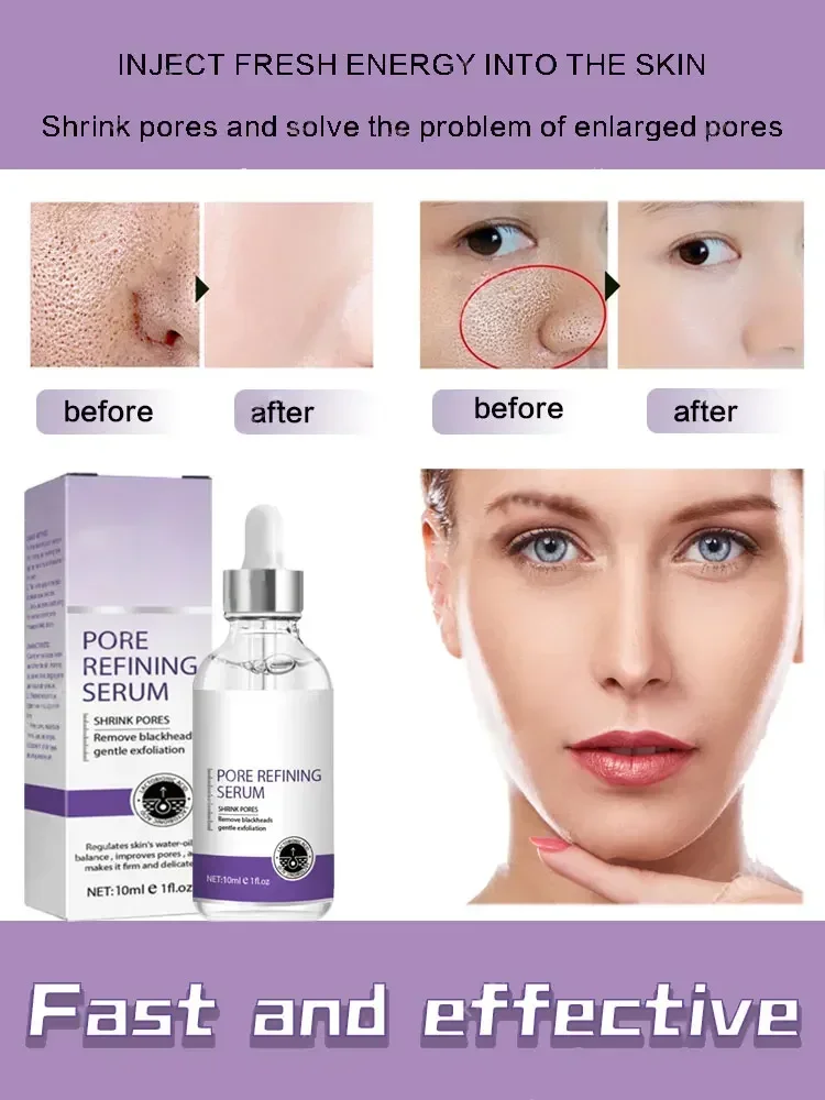 Pore Skin Care Serum Facial Essence for Shrinking Pores + Relieving Dryness + Oil Control Firming + Moisturizing